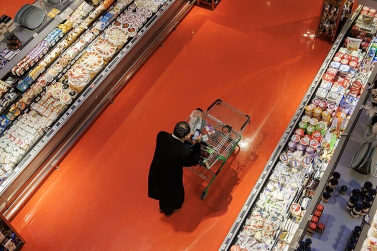 A shopper at a grocery store. Photographer: Cole Burston/Bloomberg
