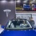 A Model Y car at the Teslas booth during the World Internet of Things Exposition in Wuxi, China.