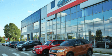 Outside of a car dealership