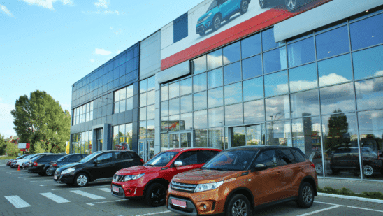 Outside of a car dealership