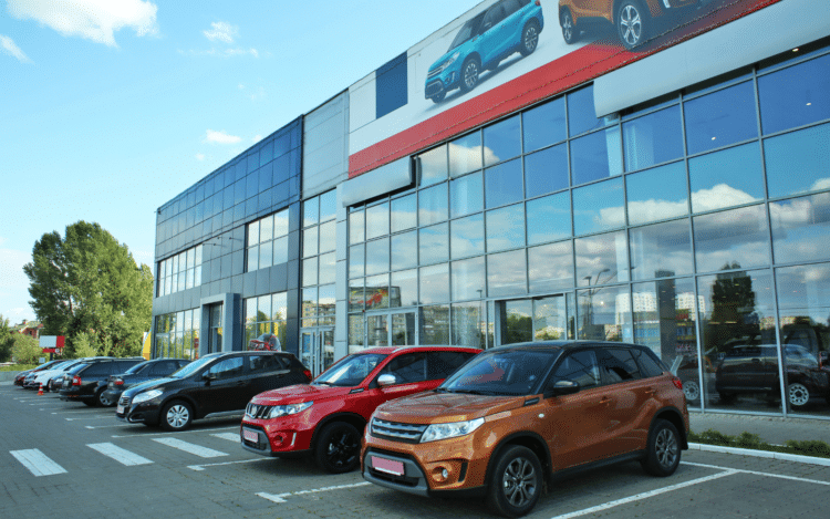 Outside of a car dealership