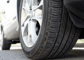 Close up of car tire