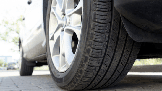 Close up of car tire
