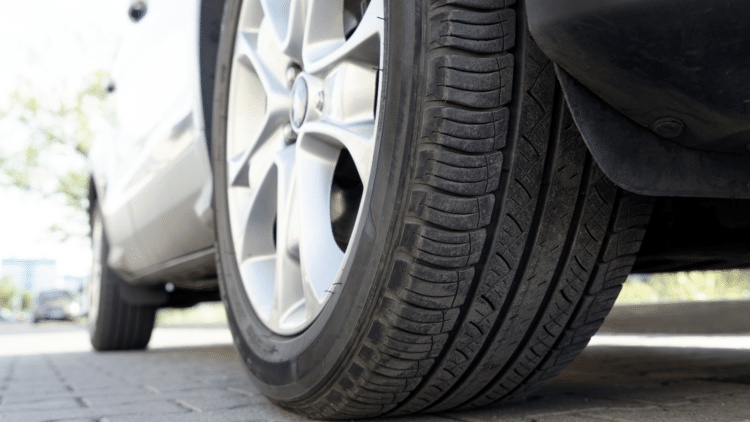 Close up of car tire