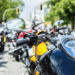 Pull focus of lineup of motorcycles
