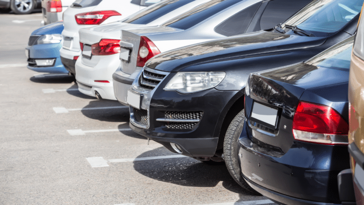 Cars in a parking lot