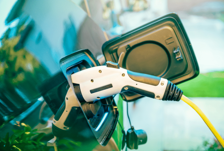 Close up of EV charging port
