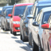 Cars parked along the curb