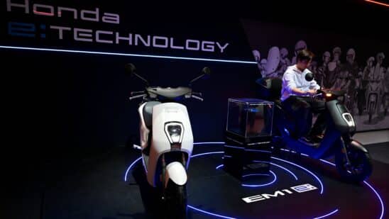 Electric Honda motorcycles.