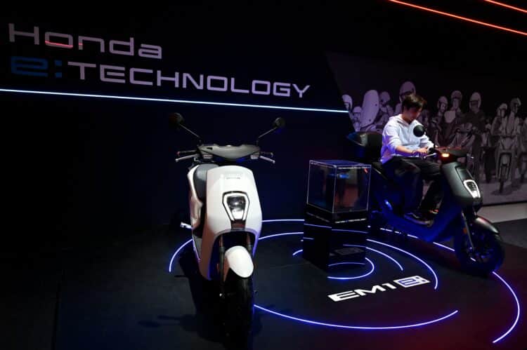 Electric Honda motorcycles.