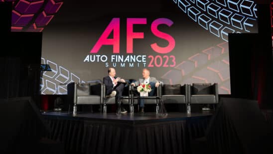 Tom Shortt on stage at Auto Finance Summit 2023