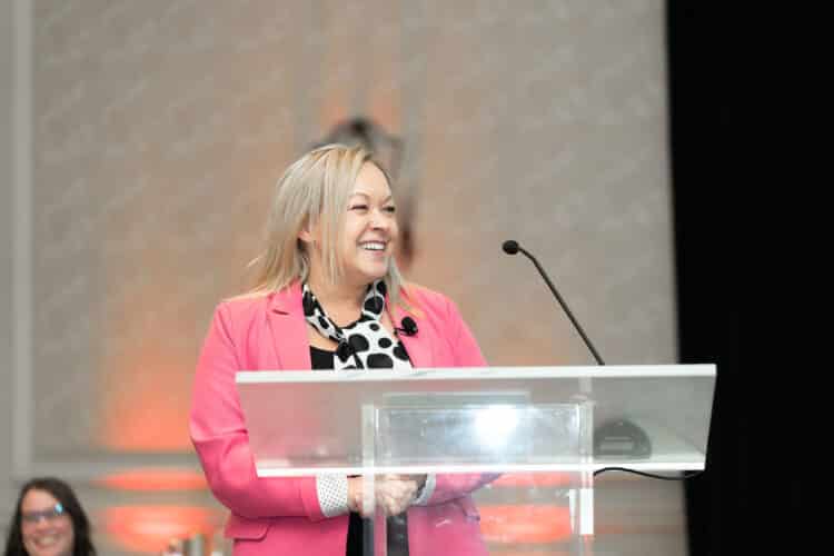 Betty Jotanovic, Santander Consumer USA, at the 2023 Women in Auto Finance Luncheon.