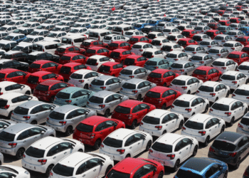 Cars waiting to be shipped