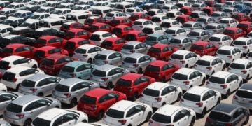 Cars waiting to be shipped