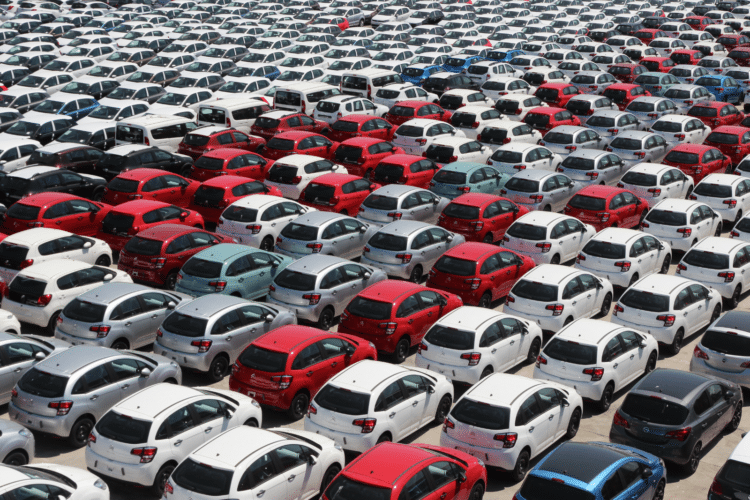 Cars waiting to be shipped