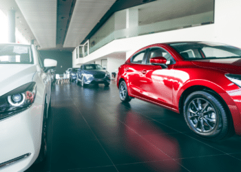 cars in a dealership