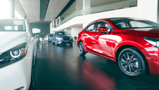 cars in a dealership