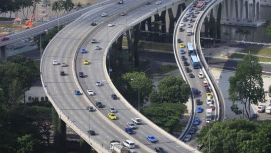 cars on highway