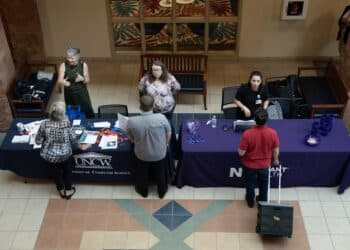 Jobseekers attend a career fair in North Carolina, US.