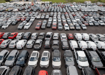 dealership lot filled with vehicles