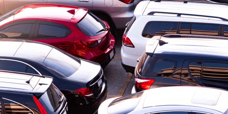 Cars parked in a lot
