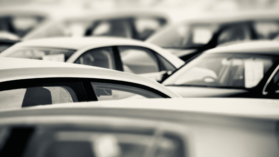 Top of cars in black and white