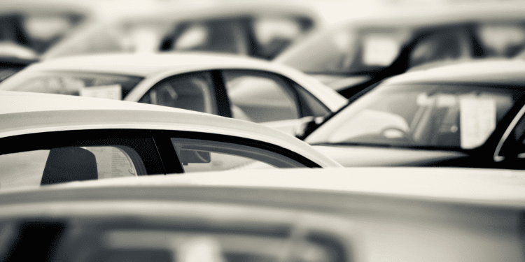 Top of cars in black and white