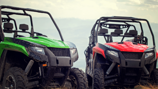 ATVs at the top of a hill