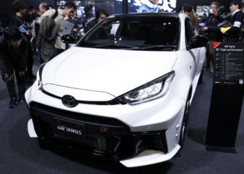 Toyota Yaris at an auto show