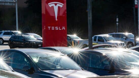 A Tesla store in Colma, California, US, on Wednesday, Dec. 13, 2023. Tesla Inc. will fix more than 2 million vehicles, its biggest recall ever, after the top US auto-safety regulator determined its driver-assistance system Autopilot doesn't do enough to guard against misuse.