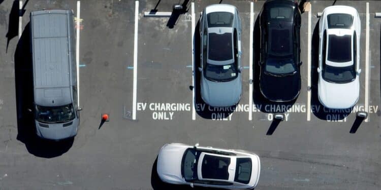 overhead shot car parking lot
