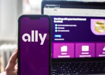 The Ally Financial logo on a smartphone arranged in Hastings-On-Hudson, New York, US, on Monday, July 17, 2023. Ally Financial Inc. is scheduled to release earnings figures on July 19.