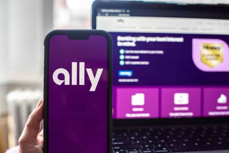 The Ally Financial logo on a smartphone arranged in Hastings-On-Hudson, New York, US, on Monday, July 17, 2023. Ally Financial Inc. is scheduled to release earnings figures on July 19.