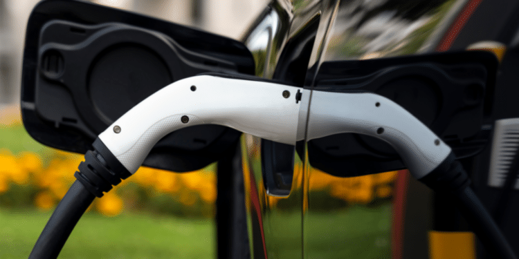 ev charger plugged into car