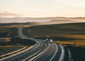 cars on winding road