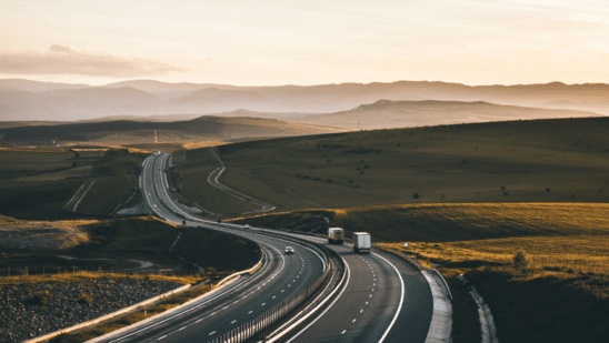 cars on winding road