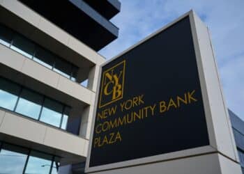 The New York Community Bancorp headquarters in Hicksville, New York, on Feb. 1.