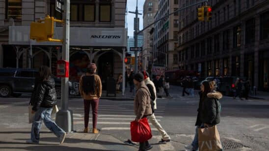 Shoppers on Broadway in New York. Photographer: Shelby Knowles/Bloomberg