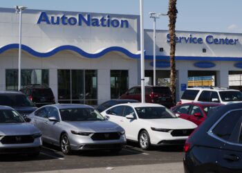 An AutoNation dealership in Las Vegas, Nevada, US, on Tuesday, July 18, 2023. AutoNation Inc. is scheduled to release earnings figures on July 21.