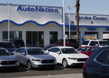 An AutoNation dealership in Las Vegas, Nevada, US, on Tuesday, July 18, 2023. AutoNation Inc. is scheduled to release earnings figures on July 21.