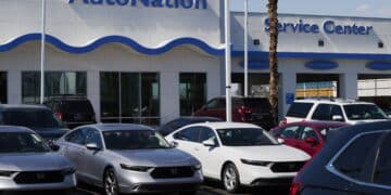 An AutoNation dealership in Las Vegas, Nevada, US, on Tuesday, July 18, 2023. AutoNation Inc. is scheduled to release earnings figures on July 21.