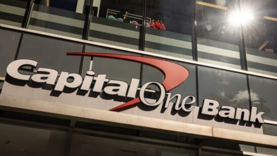 A Capital One bank branch in New York, US
