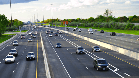 Cars driving on the highway
