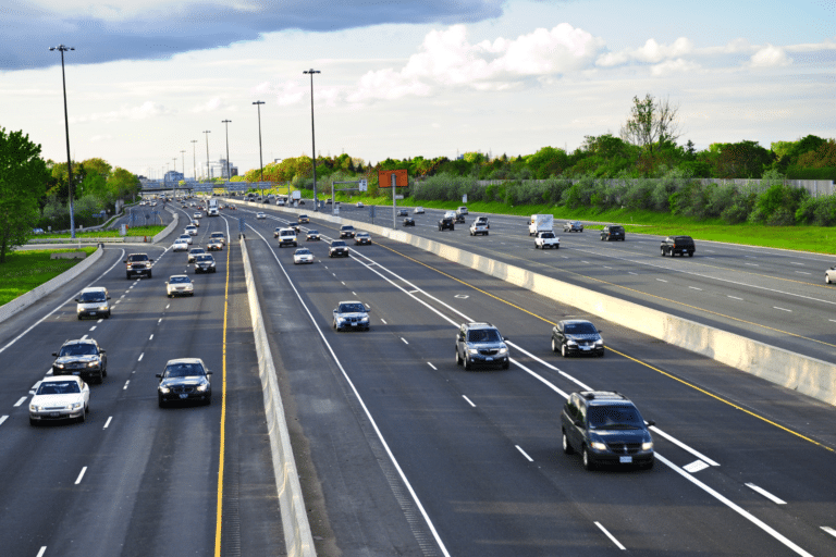 Cars driving on the highway
