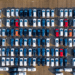 overhead shot of cars lot