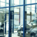 car dealership office view through glass