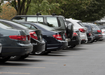 Cars parked in a lot