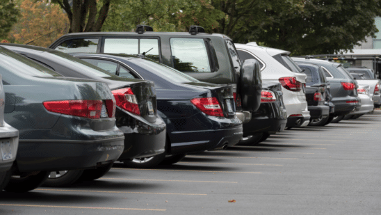 Cars parked in a lot
