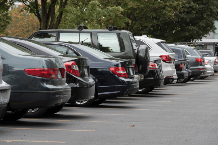 Cars parked in a lot