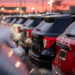 Cars on a dealership lot